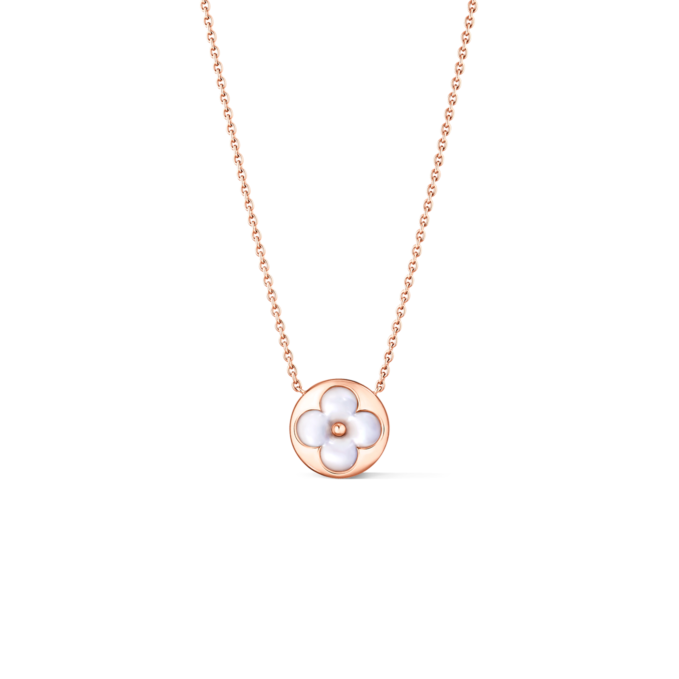 LOUIS VUITTON COLOUR BLOSSOM SUN PENDANT, PINK GOLD AND WHITE MOTHER-OF-PEARL Q93520